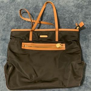 Michael Kors Black Kempton Nylon Tote Bag zip
